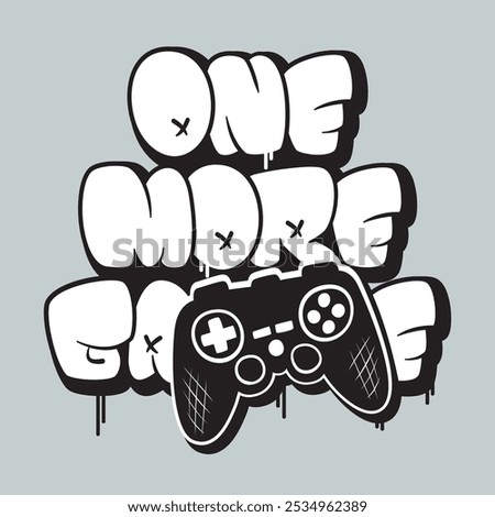 
gamepad and one more game graffiti on gray background