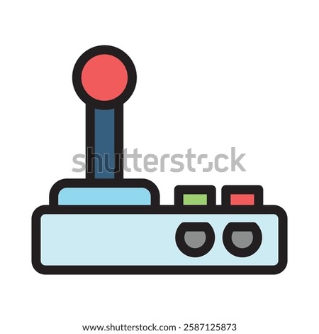 Gamepad outline color, mini illustration icon. use for modern concept, print, UI, UX kit, web and app development. Vector EPS 10, related to entertainment, festival, funfair and hobbies.