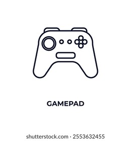 gamepad outline icon. Linear vector from entertainment concept. Thin line gamepad icon isolated on white background