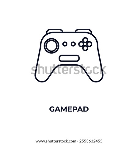 gamepad outline icon. Linear vector from entertainment concept. Thin line gamepad icon isolated on white background