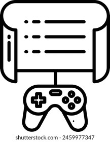Gamepad outline icon vector illustration