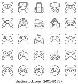 Gamepad outline icons set - Game Controller for Gamer concept Console Gaming symbols collection