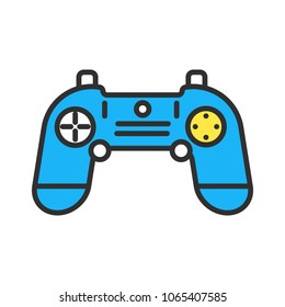 gamepad outline illustration symbol object. Thin line icon style concept design