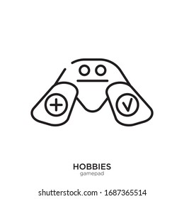 Gamepad outline. Isolated gamepad on white background.