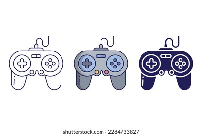 gamepad outline and solid vector icon