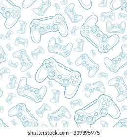 Gamepad pattern blue white