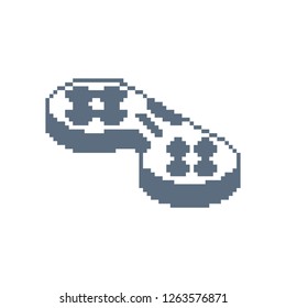 Gamepad pixel art icon. Joystick 8bit. Video game Old school control lever