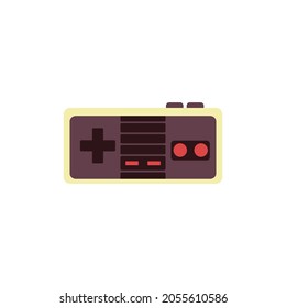 Gamepad, play console, digital gadget for playing computer video games. Isolated icon of controller, entertainment device for gamers. Flat cartoon vector illustration on white.