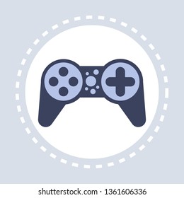 gamepad play controller icon video game joystick flat vector isolated