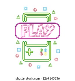 gamepad play neon video game
