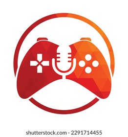 Gamepad and podcast logo design template.