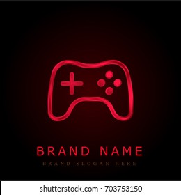 Gamepad red chromium metallic logo