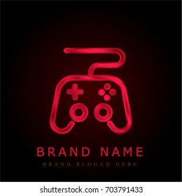 Gamepad red chromium metallic logo