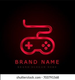 Gamepad red chromium metallic logo