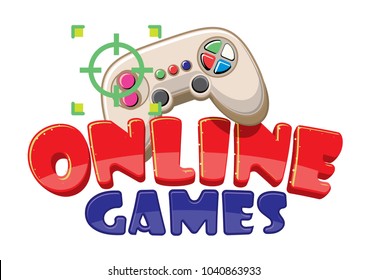 Gamepad retro style design, online games emblem isolated on white. Vector