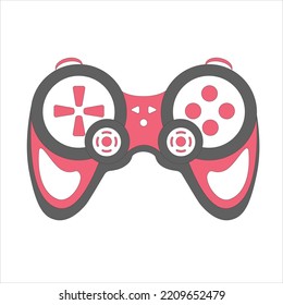 Gamepad in retro style. Game controller vector illustration isolated on white