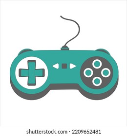 Gamepad in retro style. Game controller vector illustration isolated on white