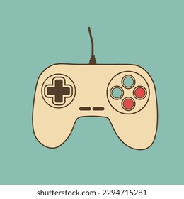 Gamepad in retro style vector illustration gaming icon 