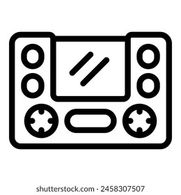 Gamepad with screen icon outline vector. Game accessory. Videogame controller technology