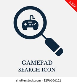 Gamepad search icon. Editable Gamepad search icon for web or mobile.