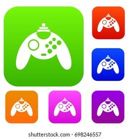 Gamepad set icon in different colors isolated vector illustration. Premium collection