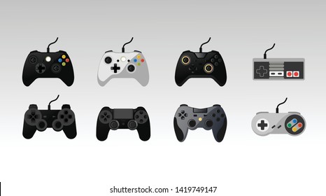 gamepad set icon with a flat design style - vector