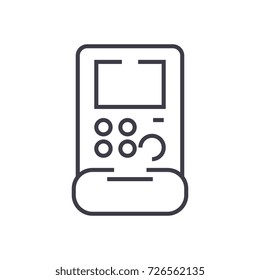 gamepad sign vector line icon, sign, illustration on background, editable strokes