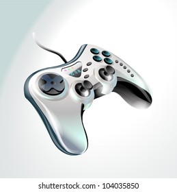 Gamepad. Silver controller for video games