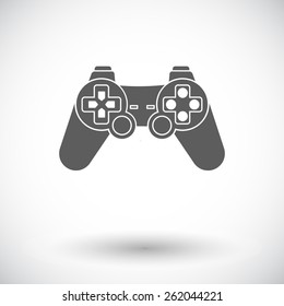 Gamepad. Single flat icon on white background. Vector illustration.