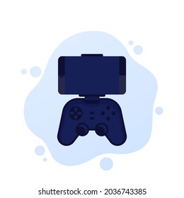 gamepad for smartphone icon, game controller and phone