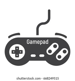 Gamepad solid icon, console and joystick, vector graphics, a glyph pattern on a white background, eps 10.