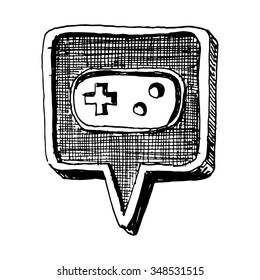 Gamepad symbol. Vector illustration isolated on white background