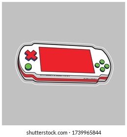 Gamepad tablet for mobile games. Vector illustration of handheld video game console. Game controller.