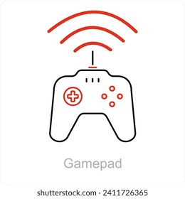 Konzept des Gamepad-Symbols und der Technologie