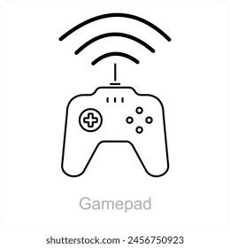 Gamepad y concepto de icono de tecnología