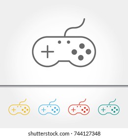 Gamepad Thin Line Single Icon Vector Illustration