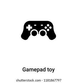 Gamepad toy icon vector isolated on white background, logo concept of Gamepad toy sign on transparent background, filled black symbol