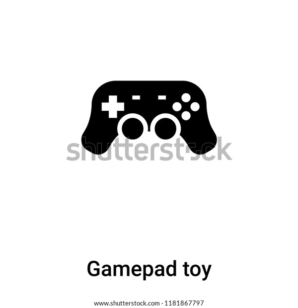 Gamepad toy icon vector isolated on white\
background, logo concept of Gamepad toy sign on transparent\
background, filled black\
symbol