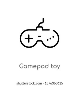 gamepad toy vector line icon. Simple element illustration. gamepad toy outline icon from toys concept. Can be used for web and mobile