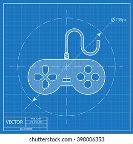 Gamepad vector blueprint icon 