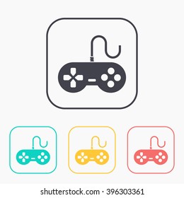 Gamepad vector color icon set 