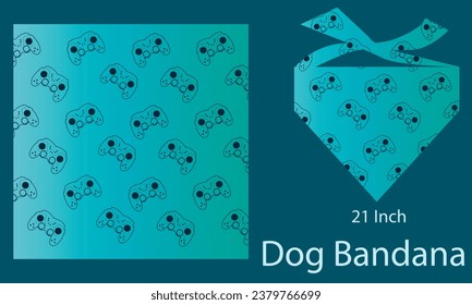 Gamepad Vector Dog Scarf Design, Dog Bandana Design with Gamepad Pattern, Gamepad Game Controller Seamless Pattern Design Vector.