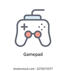 Gamepad Vector  Fill outline Icons. Simple stock illustration stock