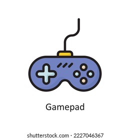 Gamepad  Vector Filled Outline Icon Design illustration. Housekeeping Symbol on White background EPS 10 File