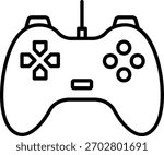 Gamepad Vector Line Icon Illustration