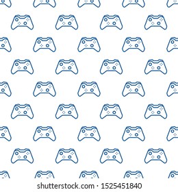 Gamepad vector outline concept geometric seamless pattern