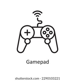 Gamepad Vector Outline icon Design illustration. Gaming Symbol on White background EPS 10 File