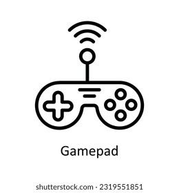 Ilustración de diseño de iconos del contorno del vector Gamepad. Símbolo de red y comunicación sobre el fondo blanco Archivo EPS 10
