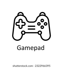 Gamepad-Vektorgrafik   Skizze Design Illustration. Multimedia-Symbol auf weißem Hintergrund - EPS10-Datei