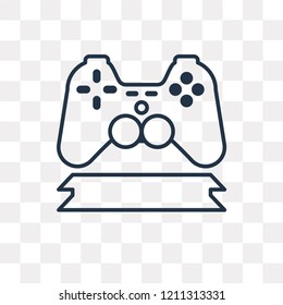 Gamepad vector outline icon isolated on transparent background, high quality linear Gamepad transparency concept can be used web and mobile